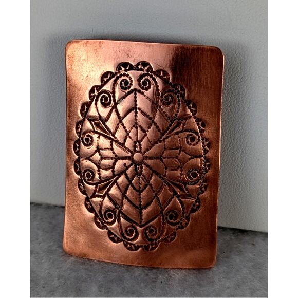 Copper etched pendant bail on back. Will accommodate a 1/4"Cord or chain NWT - Picture 1 of 5